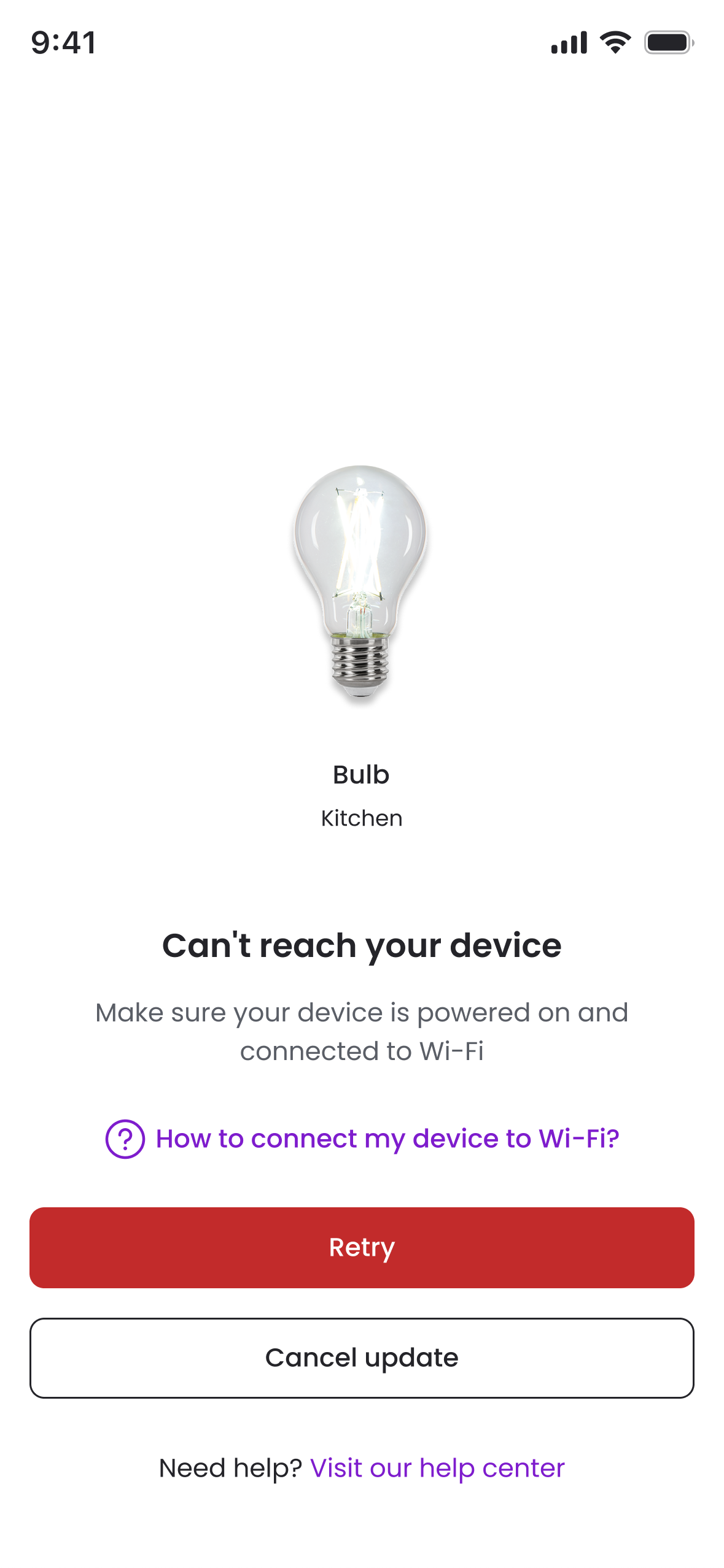 Recovering a failed connection