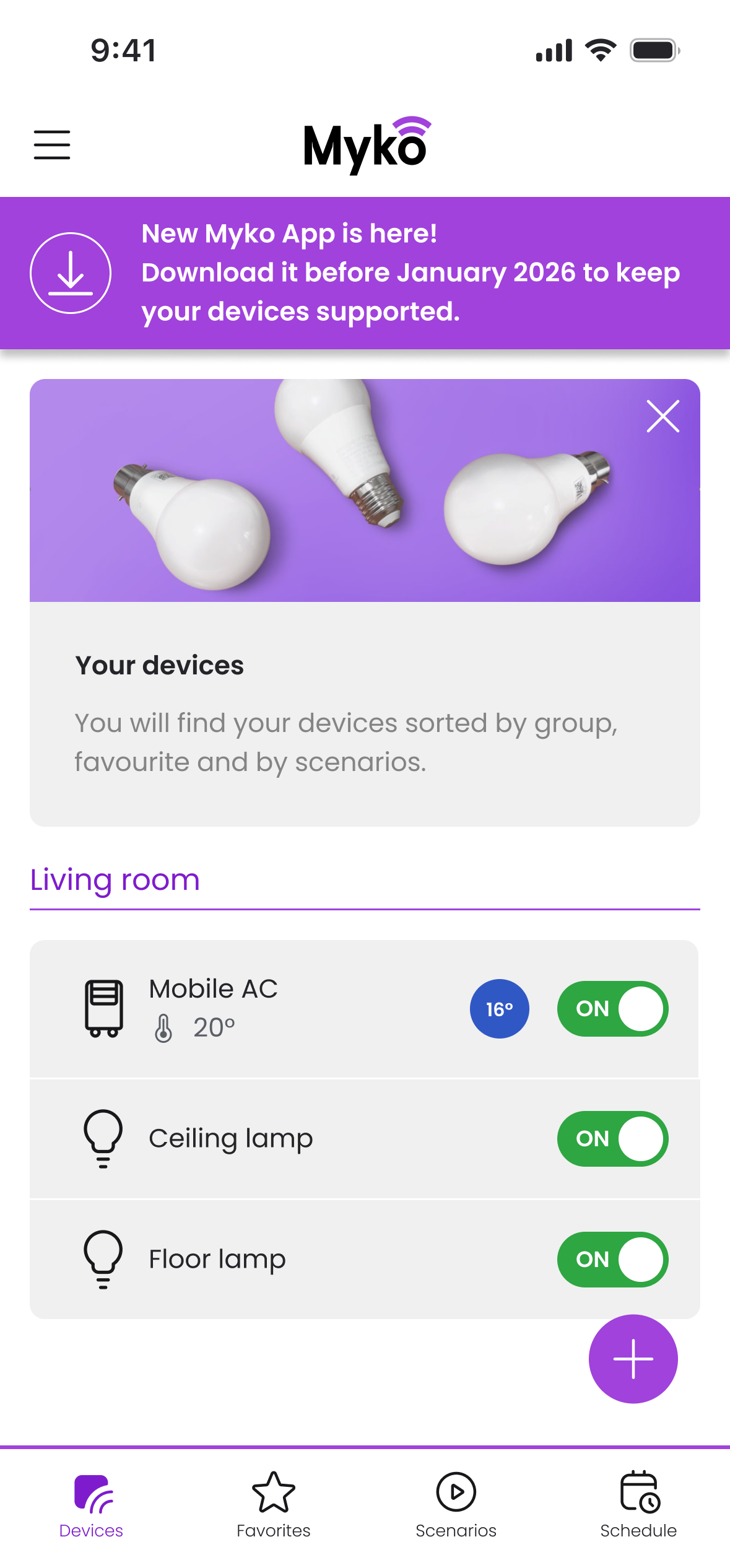 An invitation in the old app