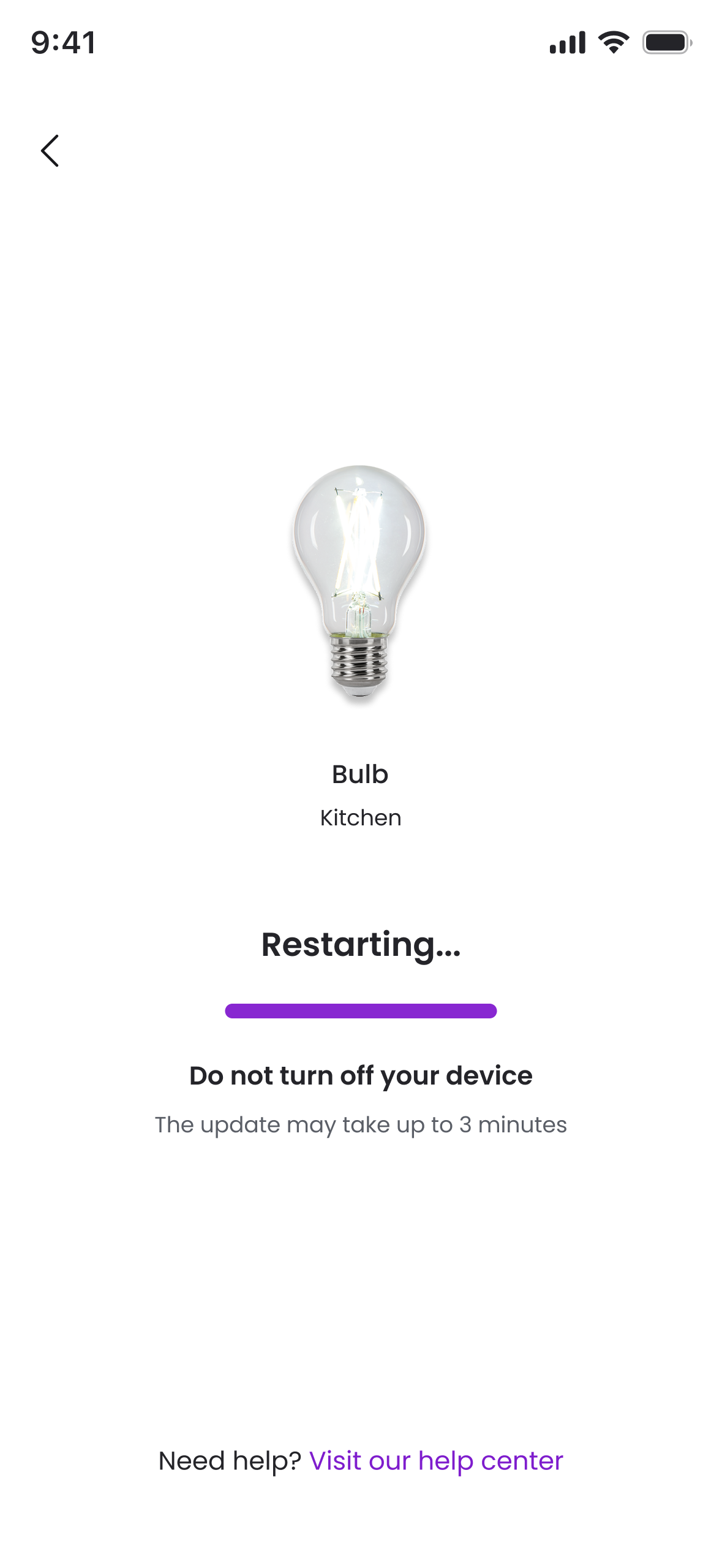 Bulb restarting after its update